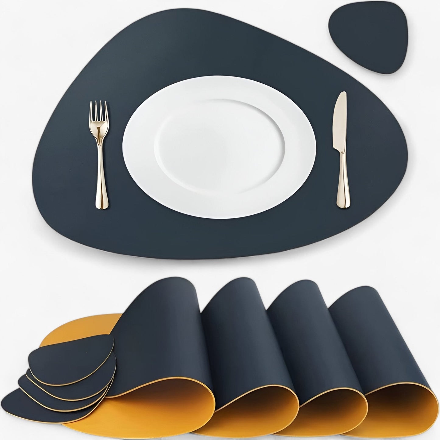 Elegant Durable Reversible Placemats Heat Resistant Non Slip Dining Table Mats