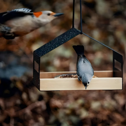 Elegant Hanging Bird House with Built In Feeder Decorative Outdoor Garden Birdhouse