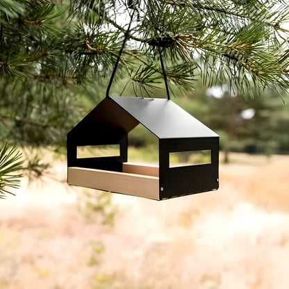 Elegant Hanging Bird House with Built In Feeder Decorative Outdoor Garden Birdhouse