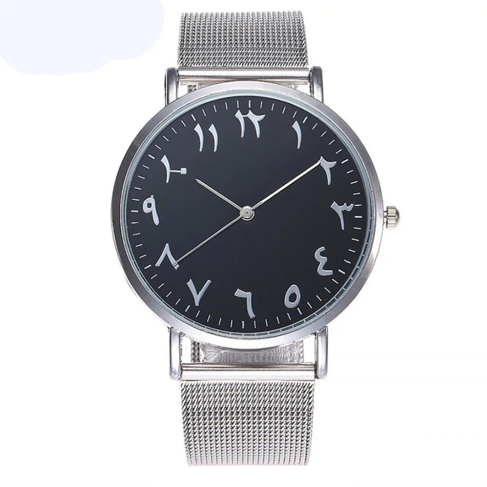 Elegant Round Dial Women Watch Arabic Numerals Adjustable Strap Hardlex Glass