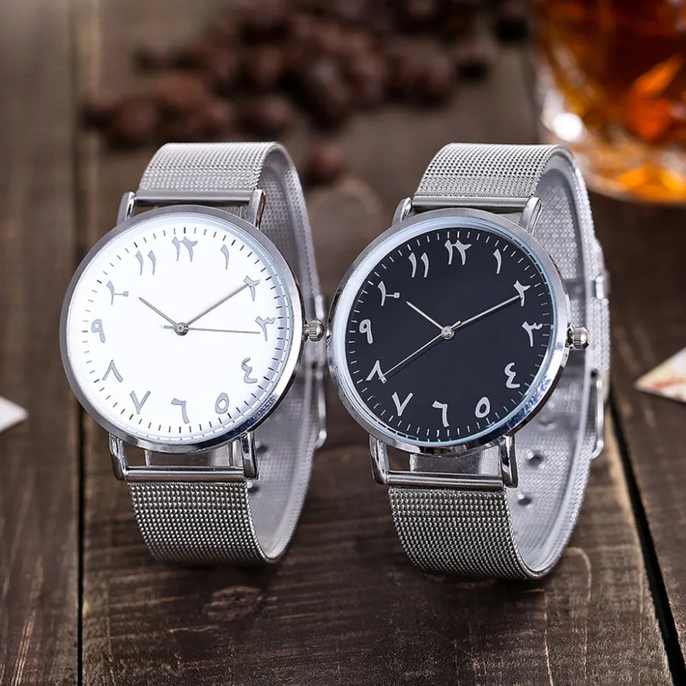 Elegant Round Dial Women Watch Arabic Numerals Adjustable Strap Hardlex Glass