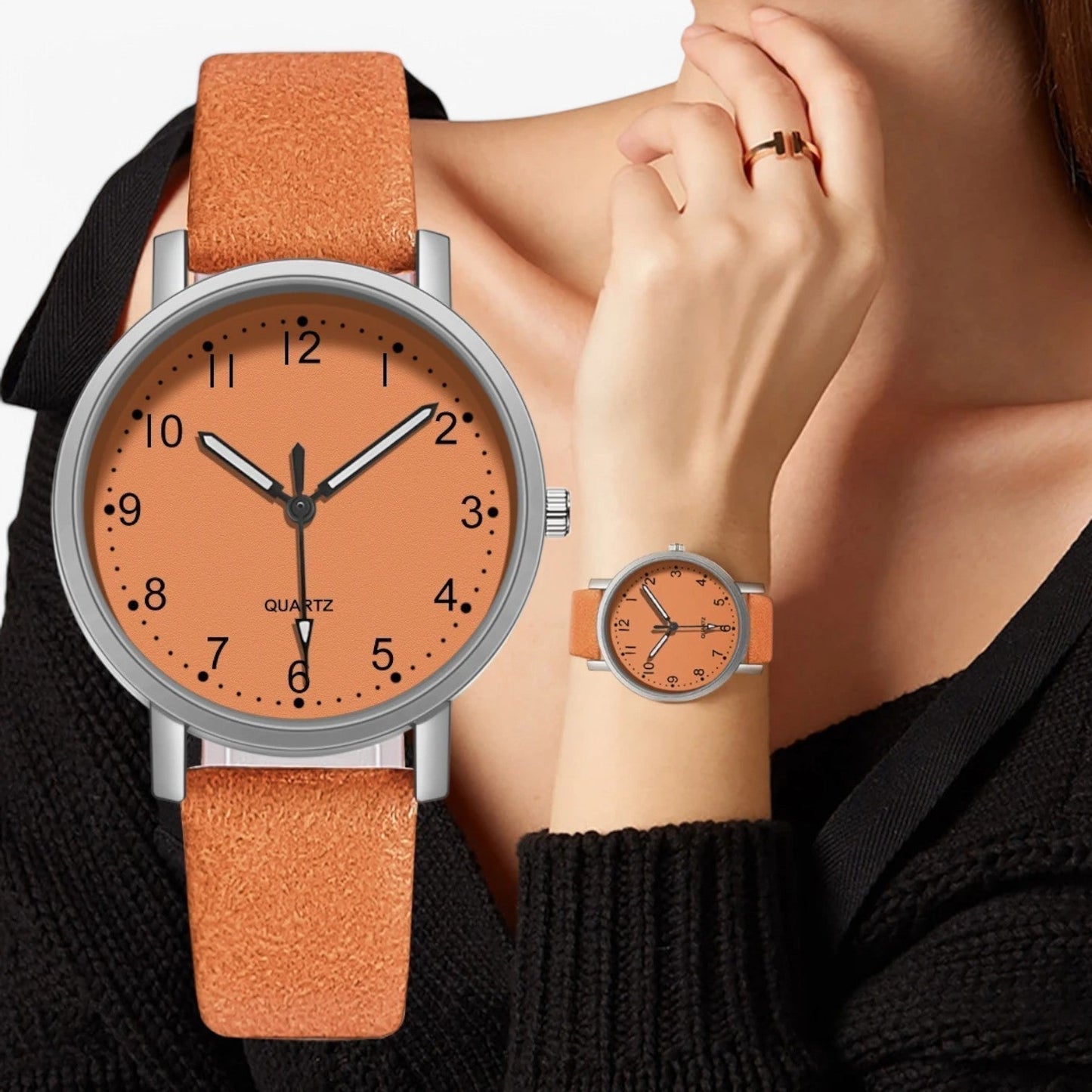 Elegant Women’s Watch with Round Dial and Classic Strap Luxury Style Wristwatch
