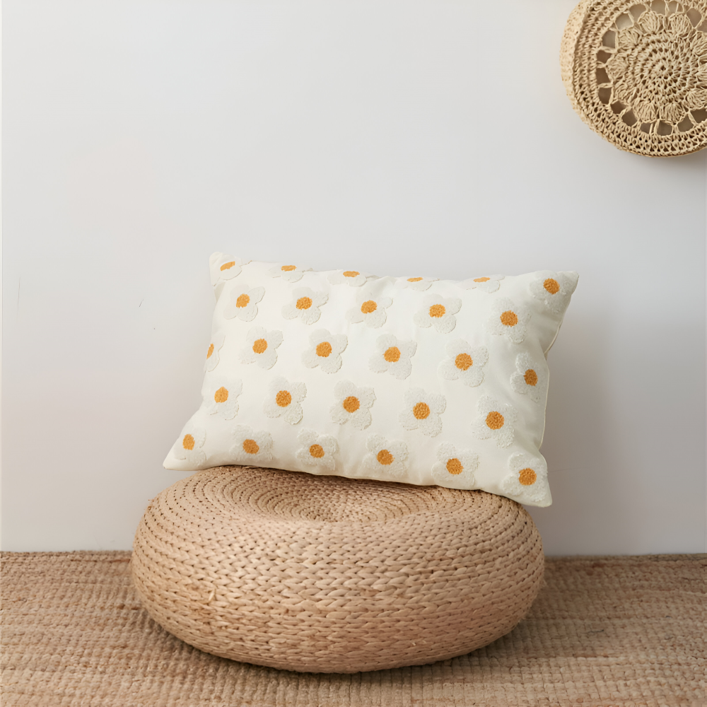 Embroidered Floral Cushion Covers Square and Rectangular Sofa Pillow Covers