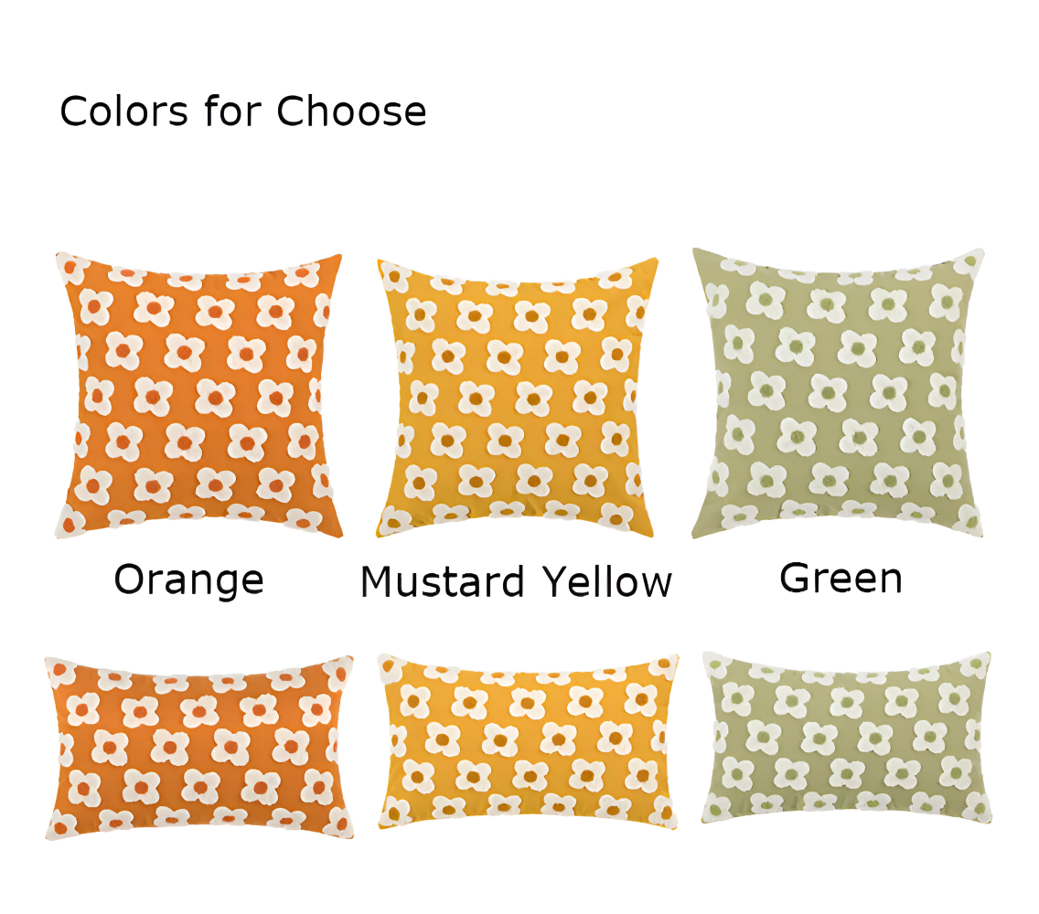 Embroidered Floral Cushion Covers Square and Rectangular Sofa Pillow Covers