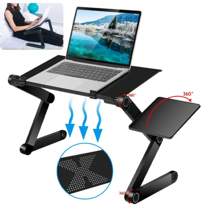 Ergonomic Laptop Stand 360 Degree Adjustable Foldable Portable Desk Riser