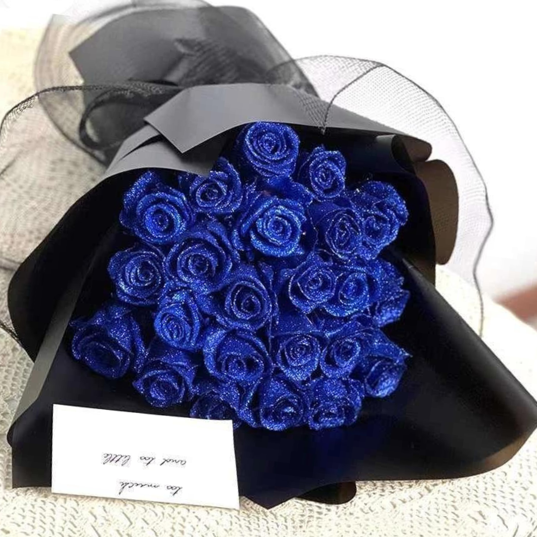 Eternal Bloom Glitter Roses Long-Lasting Sparkling Decorative Flowers