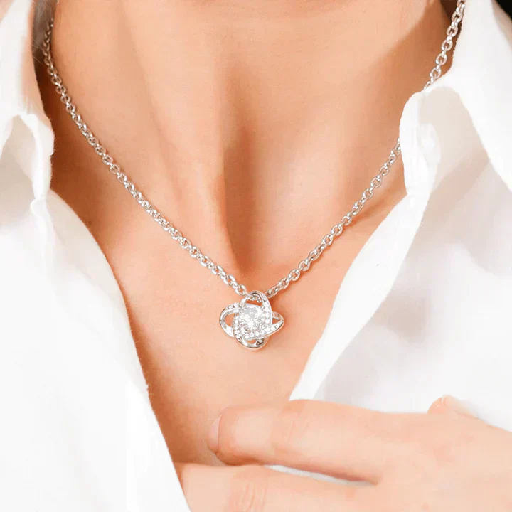 Eternal Flower Heart Necklace with 14K Chain Symbolic Gift for Your Loved One