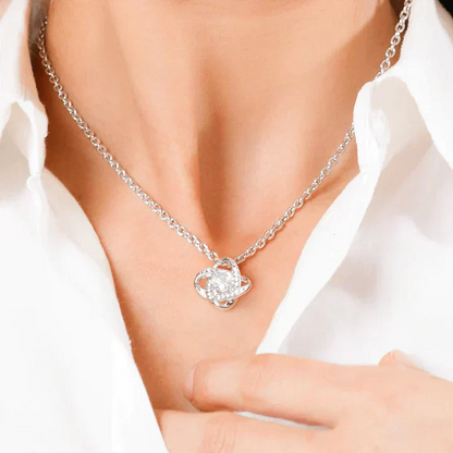 Eternal Flower Heart Necklace with 14K Chain Symbolic Gift for Your Loved One