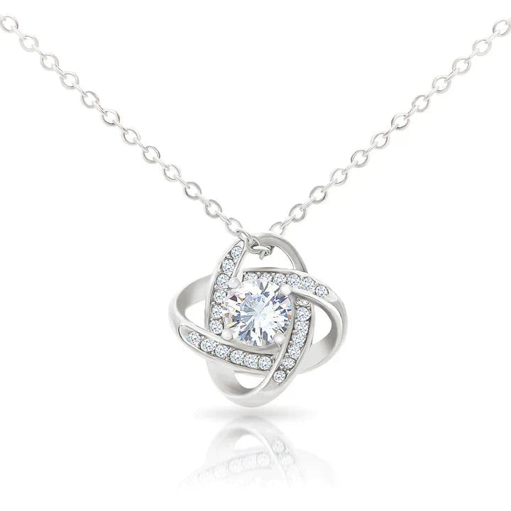 Eternal Flower Heart Necklace with 14K Chain Symbolic Gift for Your Loved One