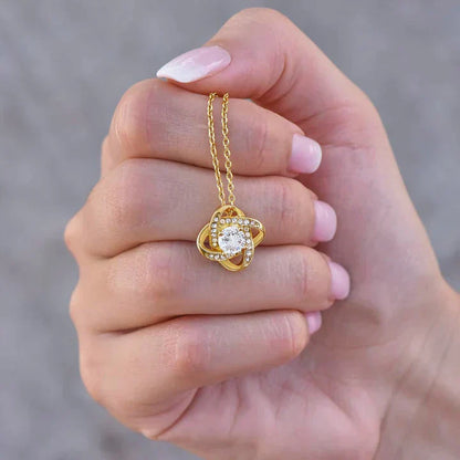 Eternal Flower Heart Necklace with 14K Chain Symbolic Gift for Your Loved One