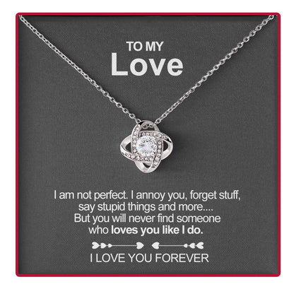 Eternal Flower Heart Necklace with 14K Chain Symbolic Gift for Your Loved One