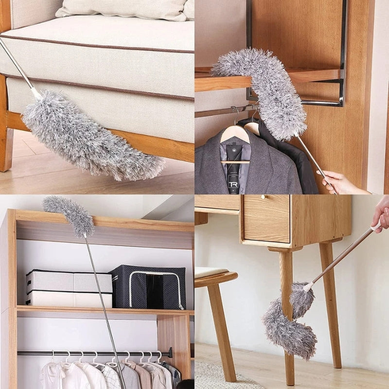 Extendable Microfiber Duster Telescopic Dust Cleaner for Ceiling Fans Shelves and Home Cleaning