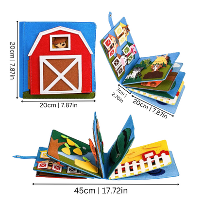 Farm Sensory Cloth Book for Babies Soft Interactive Learning Toy