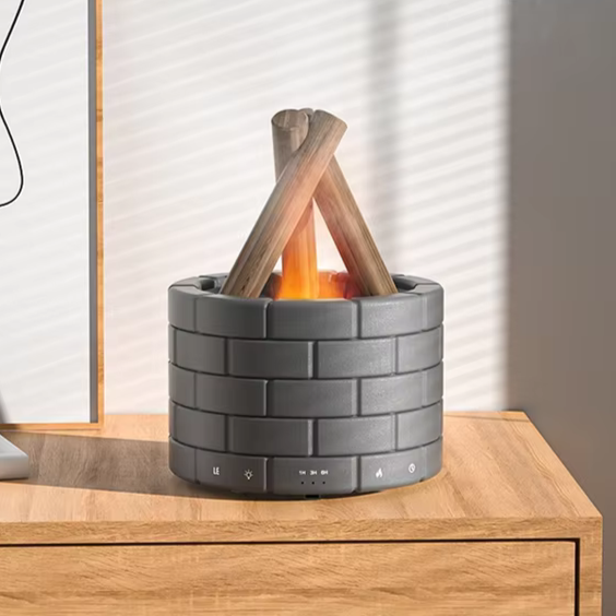 Flame Effect Essential Oil Diffuser with Remote Control Aromatherapy Humidifier