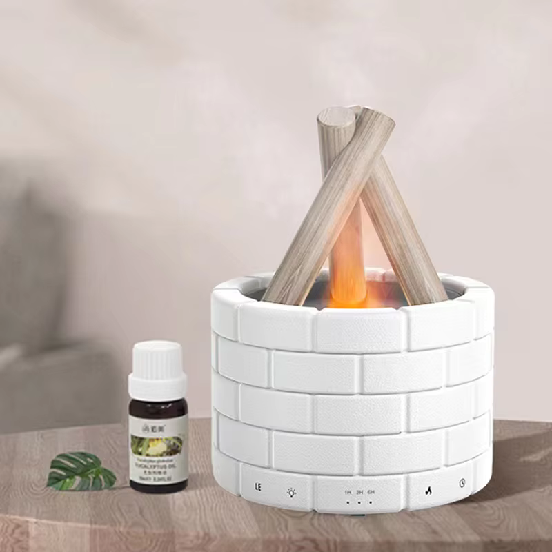 Flame Effect Essential Oil Diffuser with Remote Control Aromatherapy Humidifier