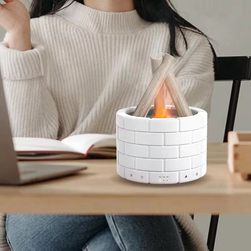 Flame Effect Essential Oil Diffuser with Remote Control Aromatherapy Humidifier