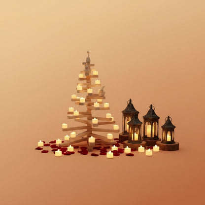 Flameless LED Tea Lights with Flickering Warm Glow and Flame