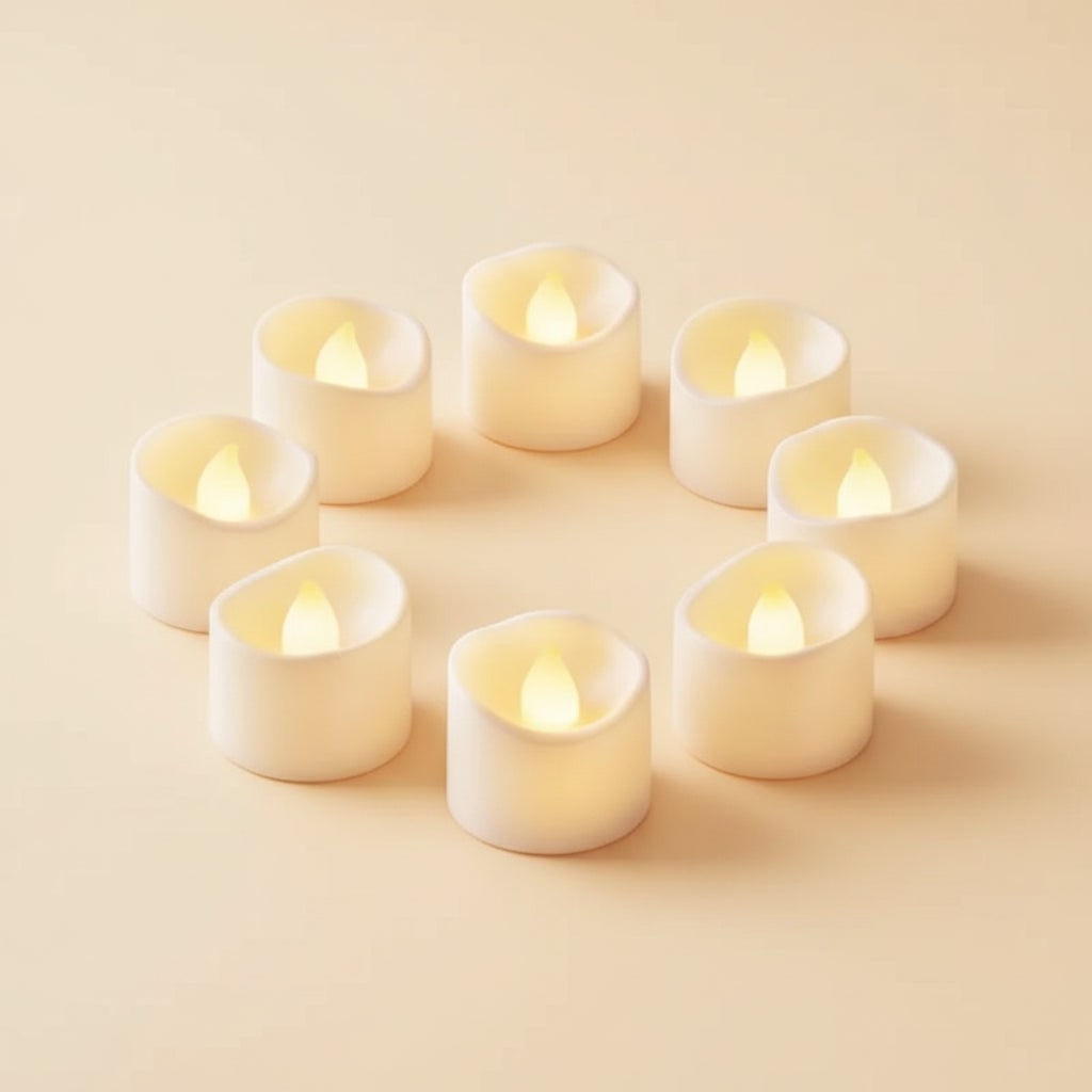 Flameless LED Tea Lights with Flickering Warm Glow and Flame