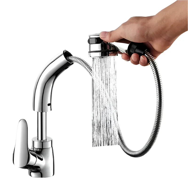 Flexible Kitchen Sink Faucet Extended Reach Mixer Tap Ergonomic Handle
