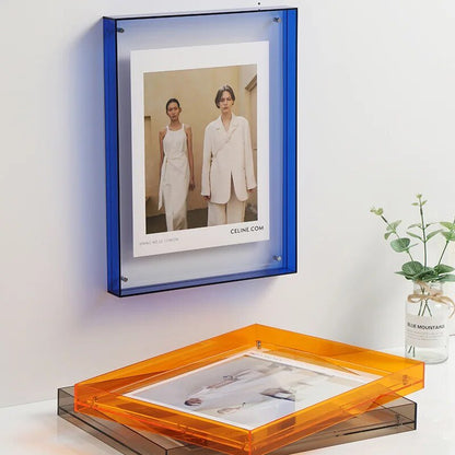 Floating Acrylic Picture Frame Frameless Transparent Display