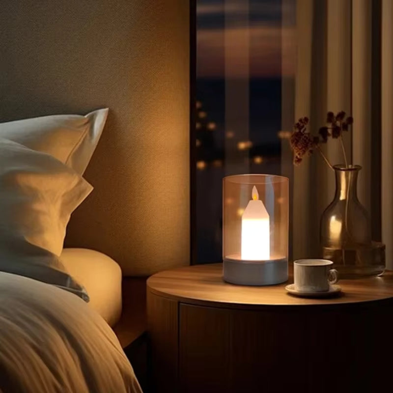 Floating Flame Effect Candle Lamp Touchless Sensor Modern Table Light
