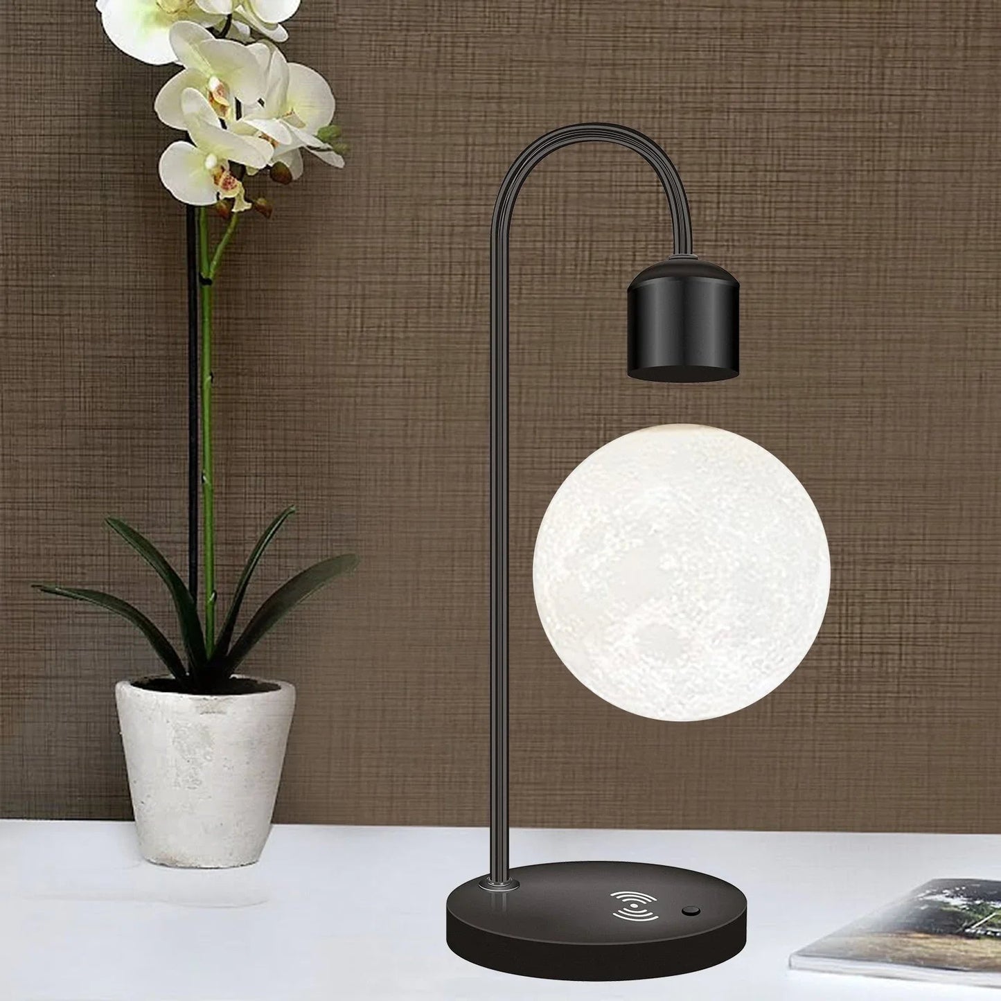 Floating Moon Lamp Wireless Charging Desk Light Magnetic Levitation Night Lamp