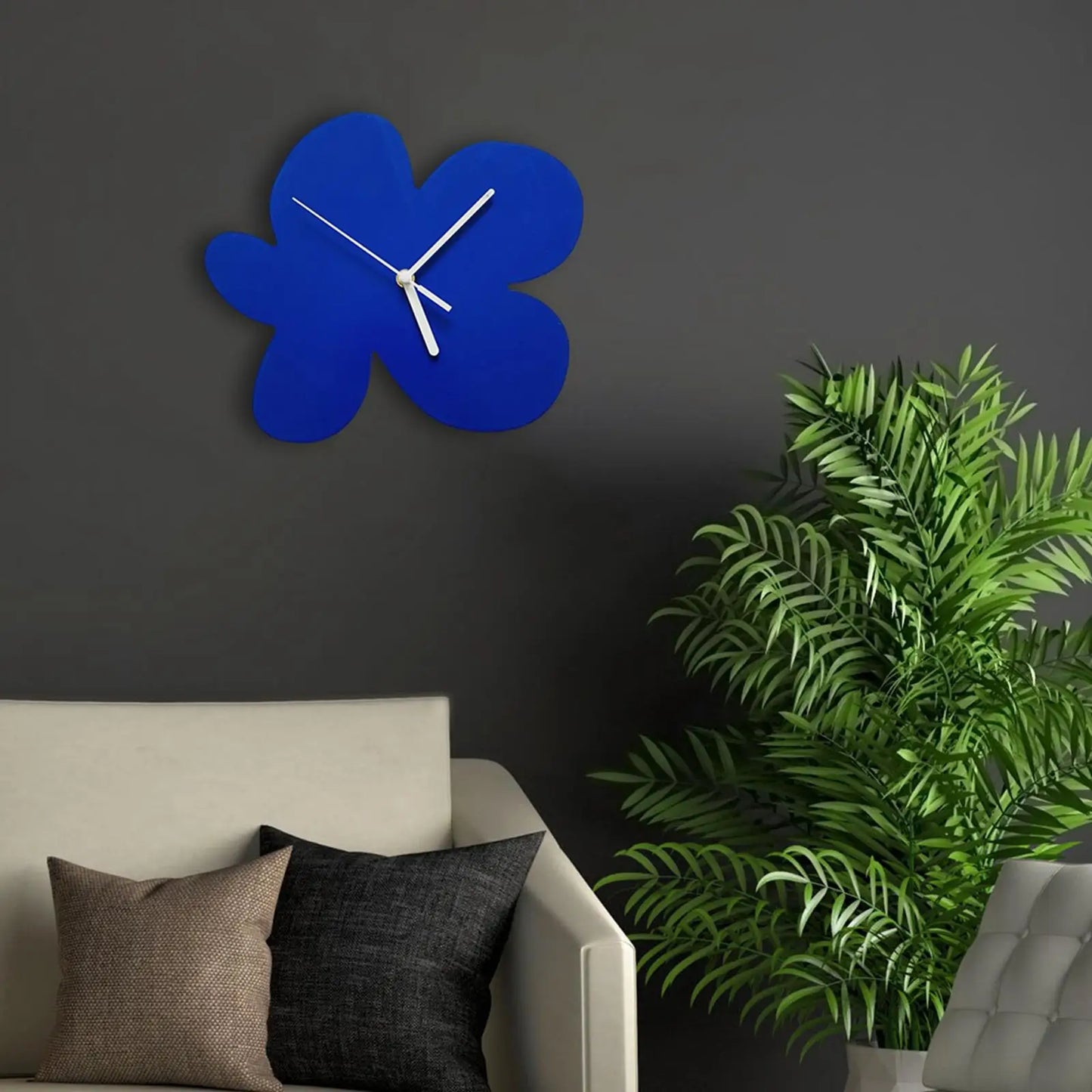 Floral Decorative Wall Clock Artistic Modern Home Decor Flower Design Elegant Wall Art Timepiece