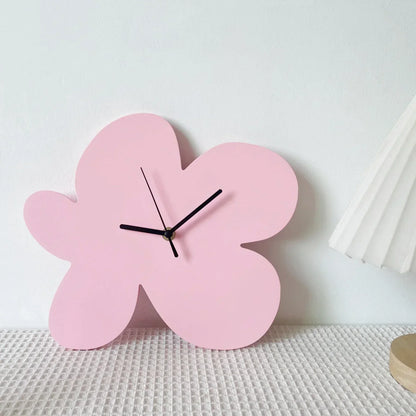 Floral Decorative Wall Clock Artistic Modern Home Decor Flower Design Elegant Wall Art Timepiece