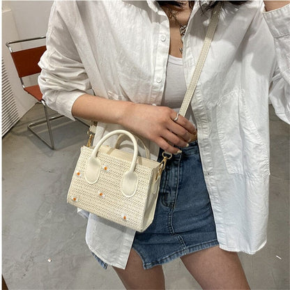 Floral Pattern Handbag Structured Finish Womens Top Handle Bag