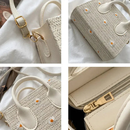 Floral Pattern Handbag Structured Finish Womens Top Handle Bag