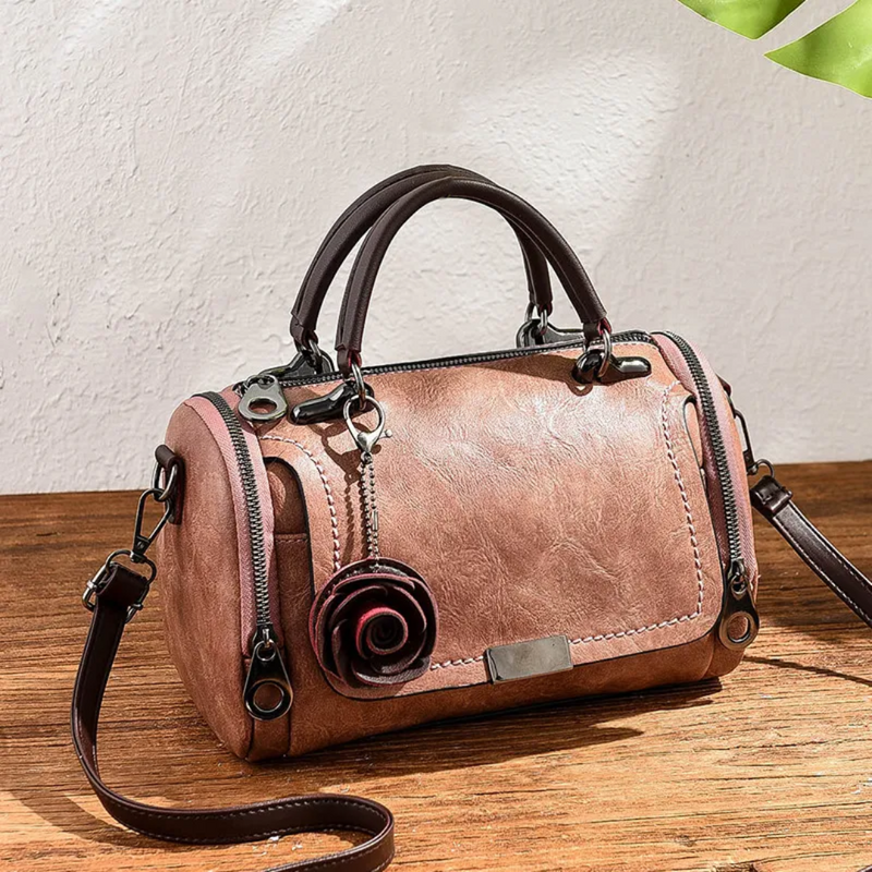 Floral Print Handbag with Adjustable Strap Large Capacity Everyday Shoulder Bag