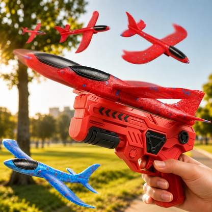 Foam Glider Airplane Launcher Toy for Outdoor Play