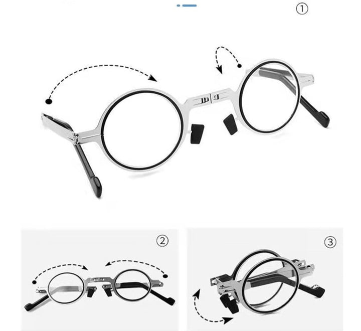 Foldable Blue Light Blocking Reading Glasses Portable Compact Readers Flexible Frame Lightweight Eyeglasses