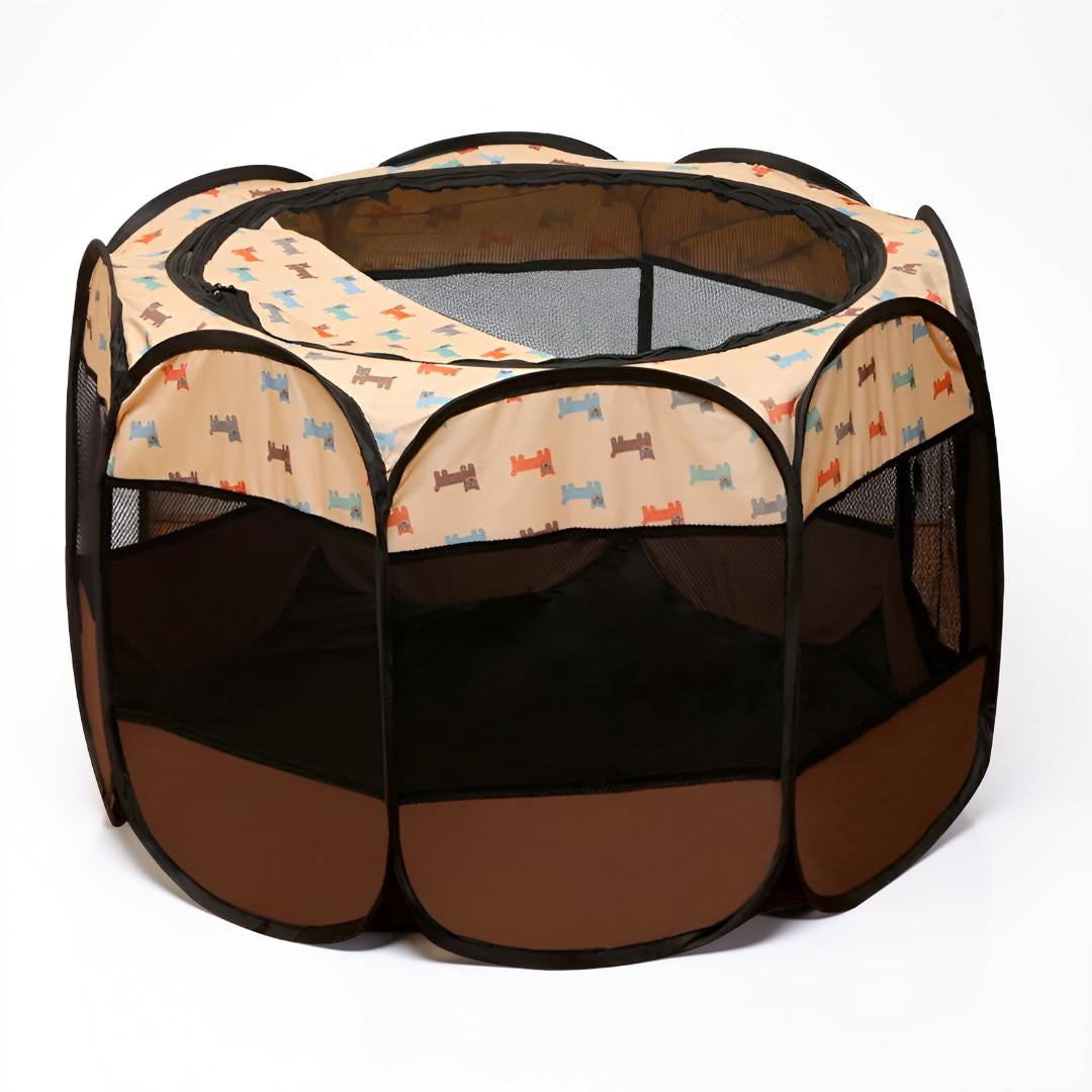 Foldable Mesh Cat Playpen Portable Pet Tent With Zip Door