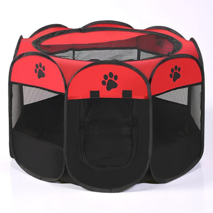 Foldable Mesh Cat Playpen Portable Pet Tent With Zip Door