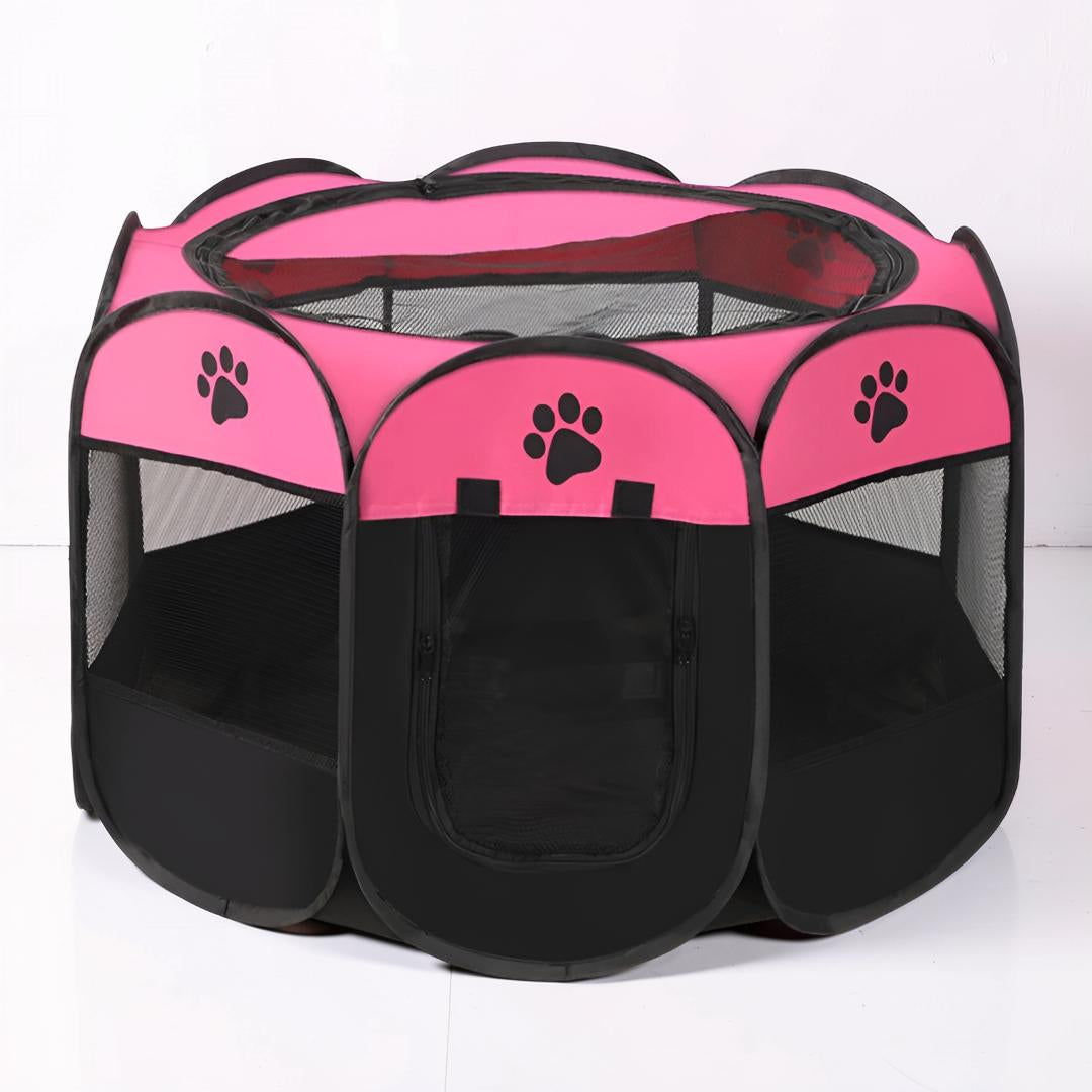 Foldable Mesh Cat Playpen Portable Pet Tent With Zip Door