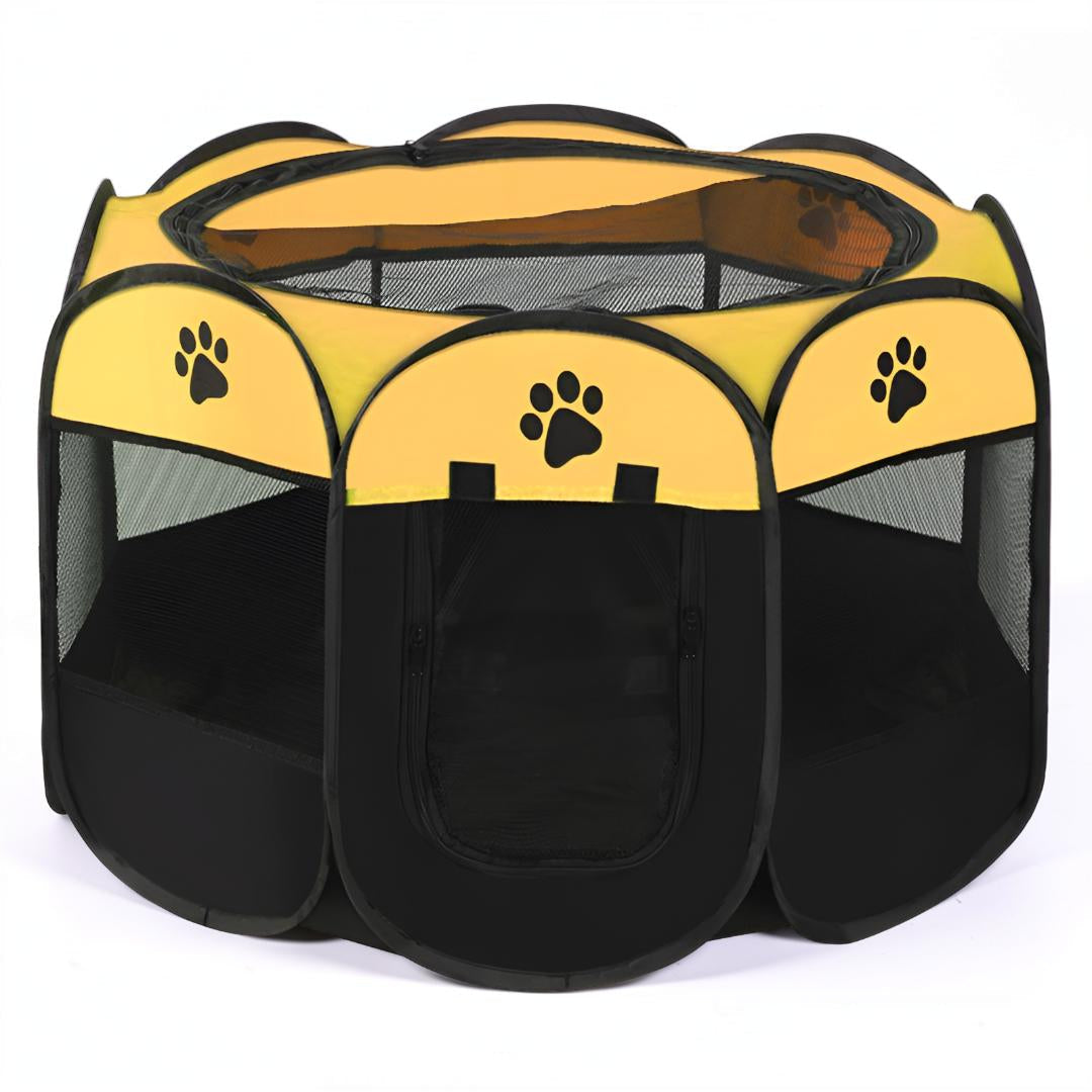 Foldable Mesh Cat Playpen Portable Pet Tent With Zip Door
