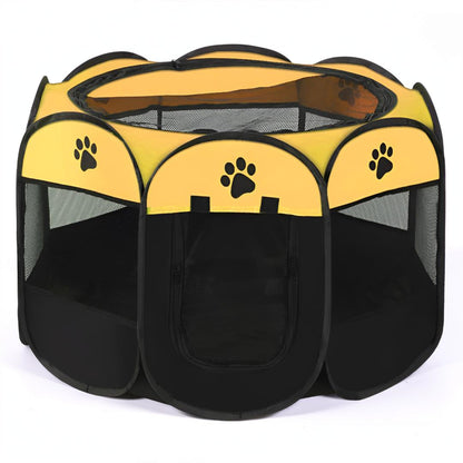 Foldable Mesh Cat Playpen Portable Pet Tent With Zip Door