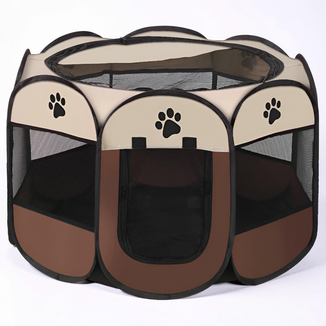 Foldable Mesh Cat Playpen Portable Pet Tent With Zip Door