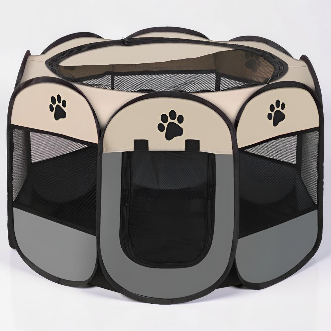 Foldable Mesh Cat Playpen Portable Pet Tent With Zip Door