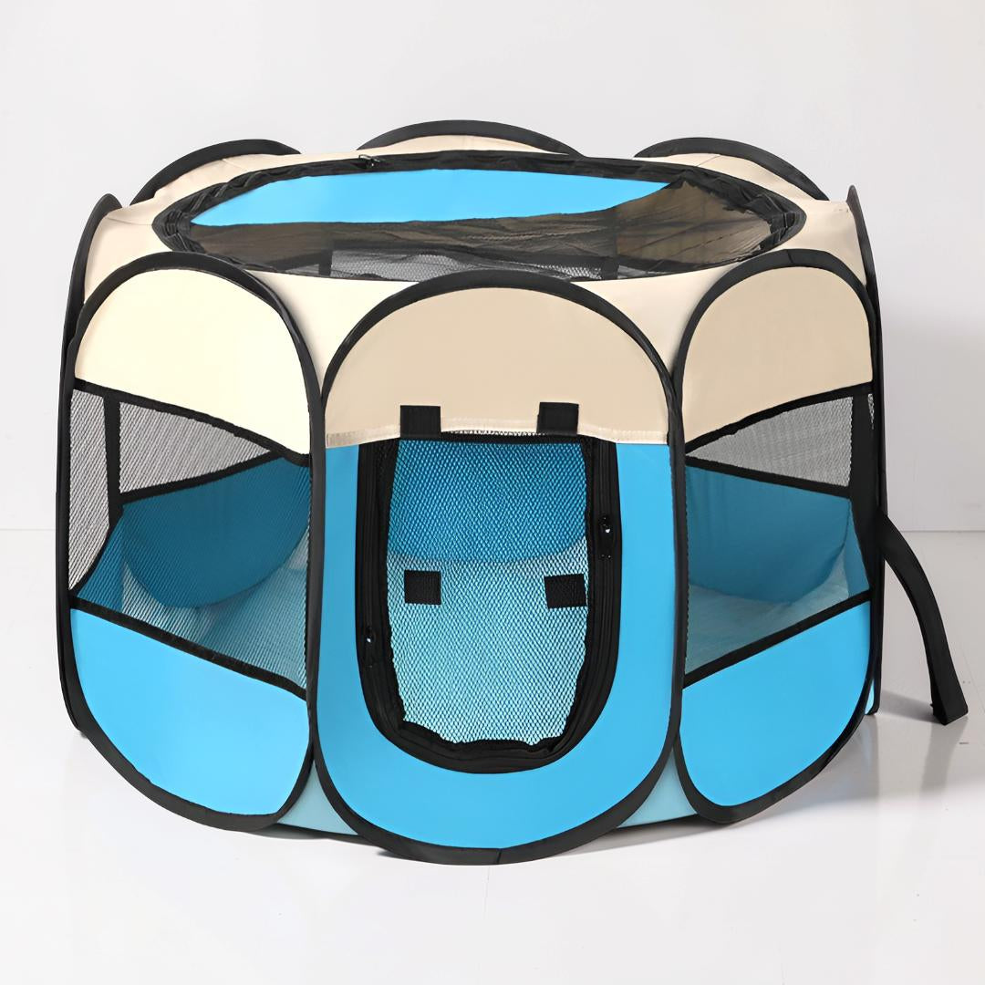 Foldable Mesh Cat Playpen Portable Pet Tent With Zip Door