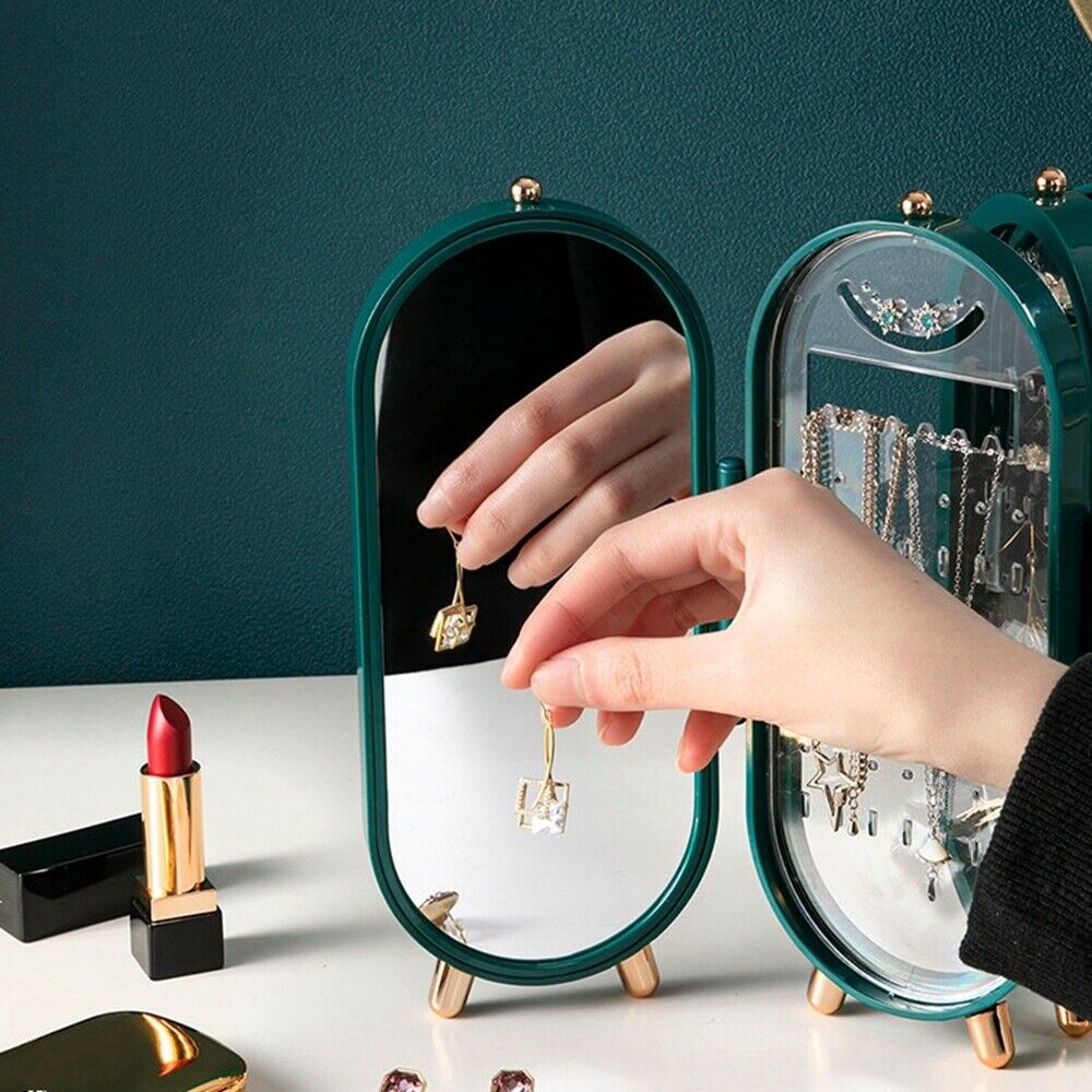 Foldable Oval Jewelry Organizer Travel Storage Case