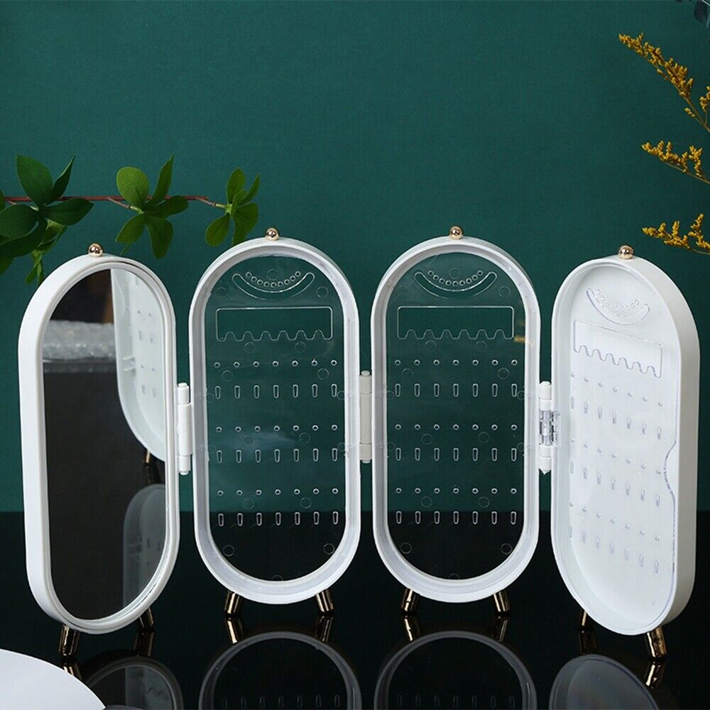 Foldable Oval Jewelry Organizer Travel Storage Case