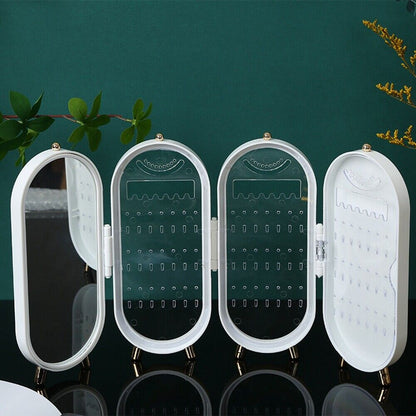 Foldable Oval Jewelry Organizer Travel Storage Case