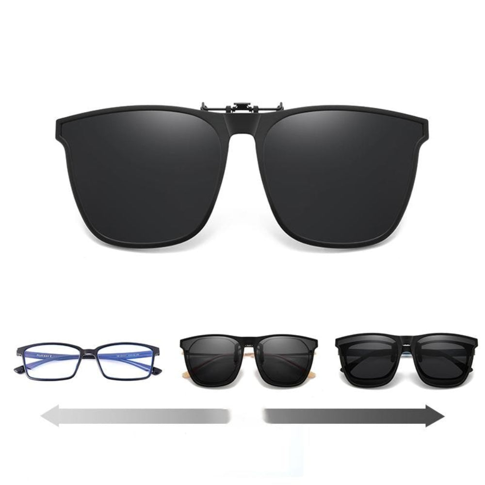 Foldable Polarized Clip On Sunglasses with UV Protection for Eyeglasses