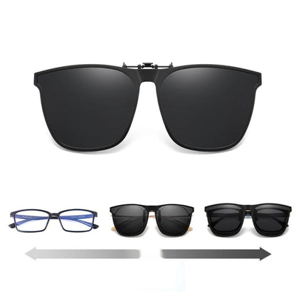 Foldable Polarized Clip On Sunglasses with UV Protection for Eyeglasses