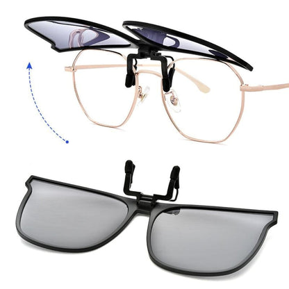 Foldable Polarized Clip On Sunglasses with UV Protection for Eyeglasses