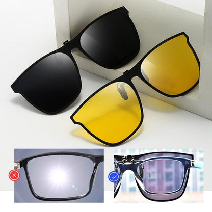 Foldable Polarized Clip On Sunglasses with UV Protection for Eyeglasses