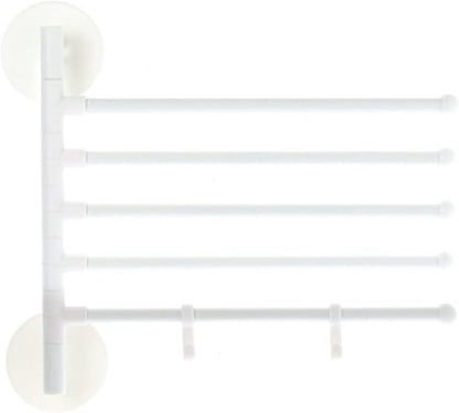 Foldable Rotating Wall Towel Rack Space-Saving Multi-Arm Drying Shelf
