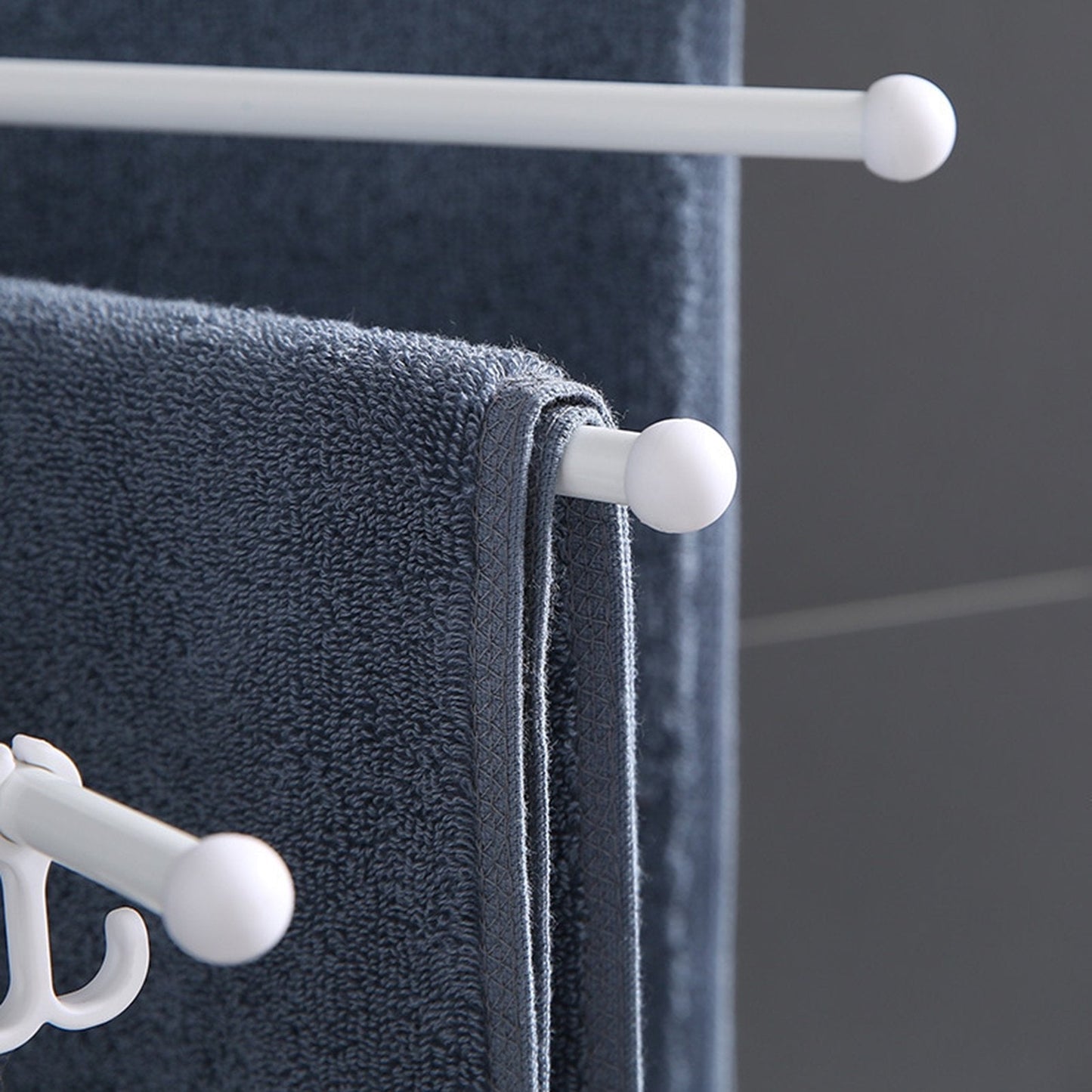 Foldable Rotating Wall Towel Rack Space-Saving Multi-Arm Drying Shelf